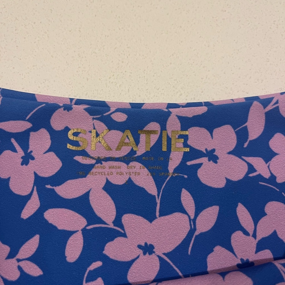 Skatie Blue and Pink Floral Monroe swim bottoms - Picture 3 of 3